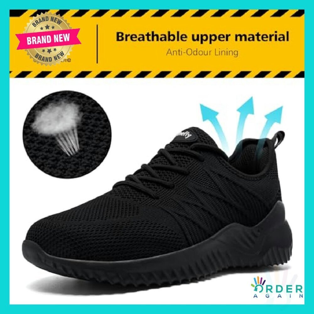 Steel Toe Work Sneakers Lightweight Slip Resistant Safety Shoes Puncture Proof - Picture 7 of 8